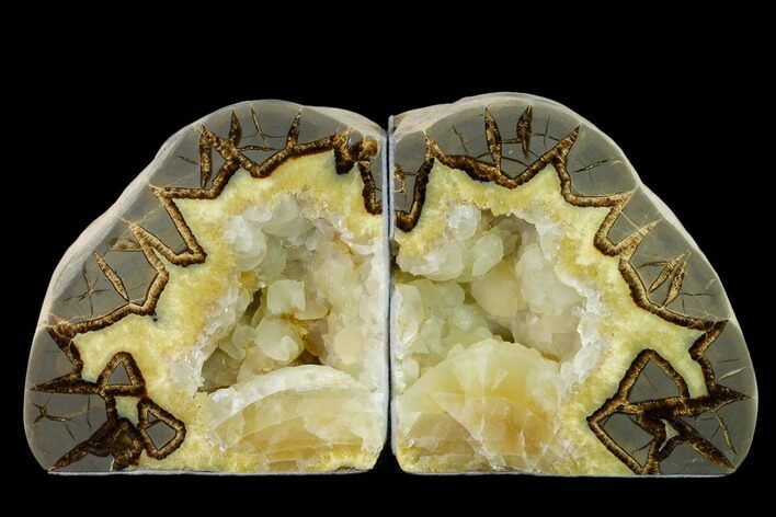 Tall, Crystal Filled Septarian Geode Bookends - Utah #151416